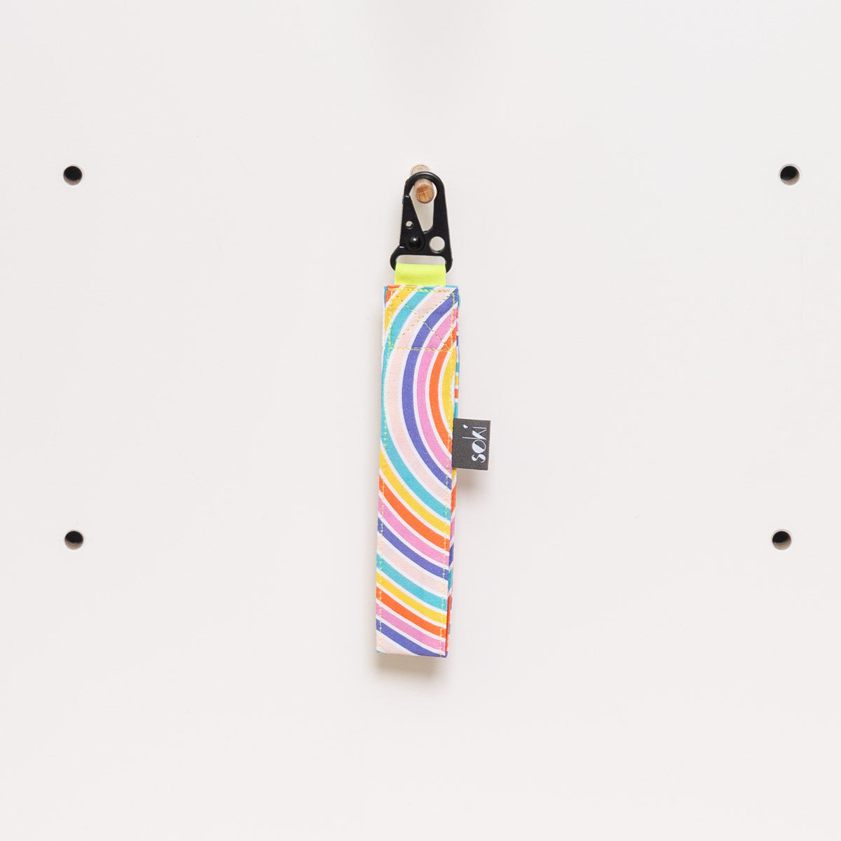 Nachhaltiges Schlüsselband - Kurz -Rainbow Waves – Good Vibes Edition