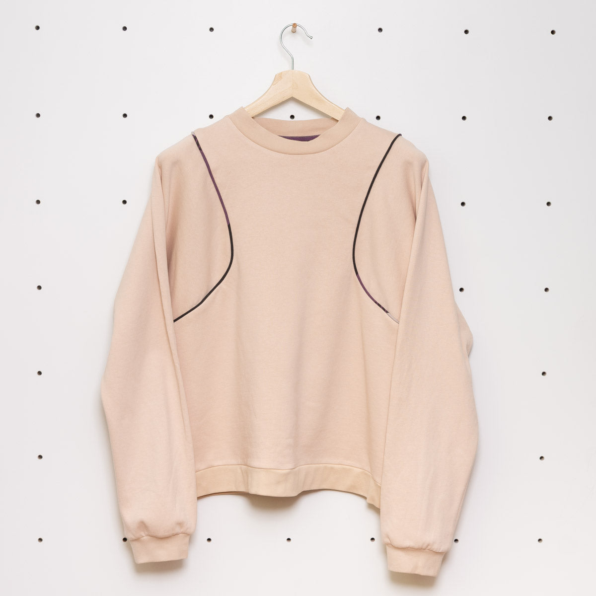 Nachhaltiger Paspel Pullover Off White Gr. L - Made in Germany