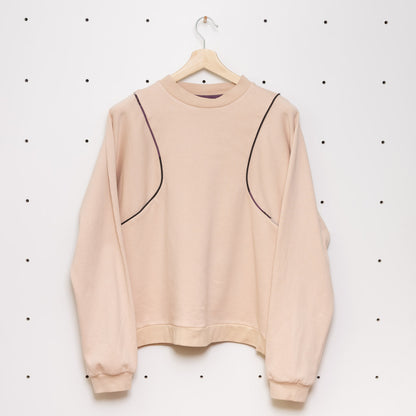 Nachhaltiger Paspel Pullover Off White Gr. L - Made in Germany