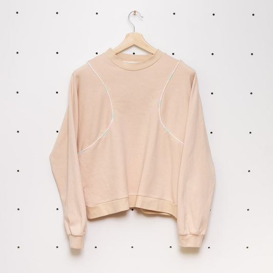 Nachhaltiger Paspel Pullover Off White Gr. M - Made in Germany