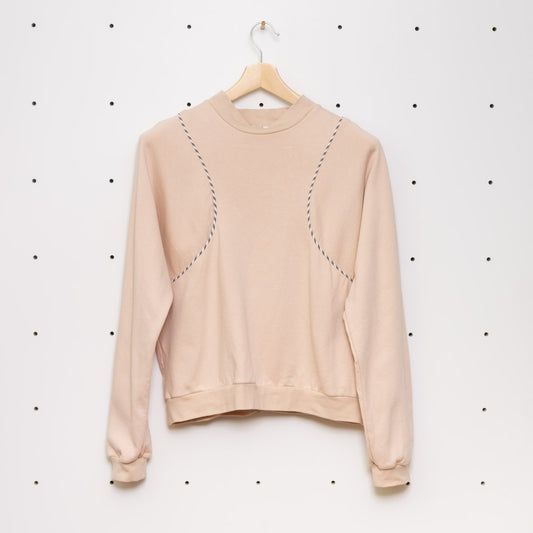 Nachhaltiger Paspel Pullover Off White Gr. M - Made in Germany