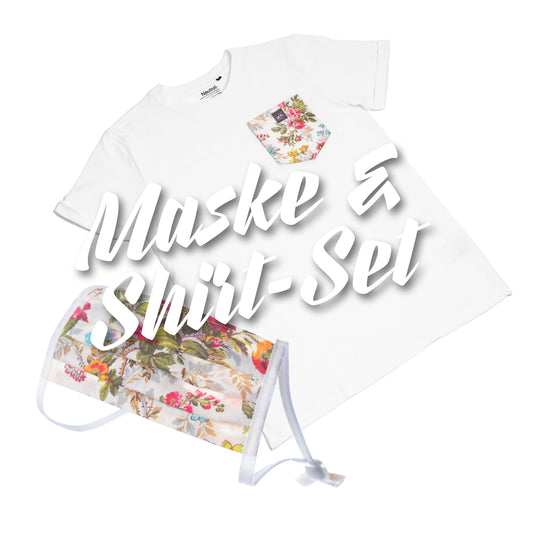 Set aus Maske + Brusttasche aus Omi's alter Bettwäsche - Made in Germany