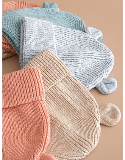 Baby Organic Cotton Beanie mit Ohren in div. Farben