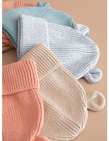 Baby Organic Cotton Beanie mit Ohren in div. Farben