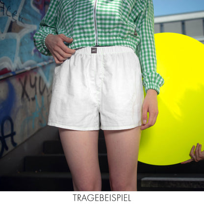 Nachhaltige Surprise Boxershorts aus Omi's alter Bettwäsche WEIß - Made in Germany