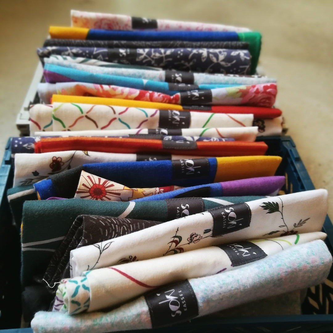 Nachhaltiger Surprise Gemüsebeutel aus Omis alter Bettwäsche
 - Made in Germany