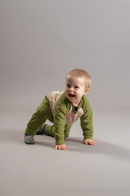 Baby Sweatshirt Unisex - Cedar Green/Off White - Made in Germany