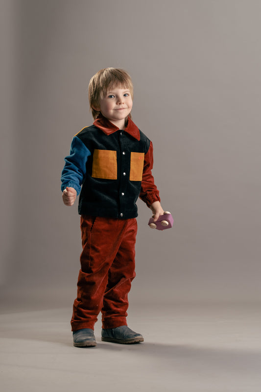 Workwear Kids Cord Jacket - Colorblock - Made in Germany