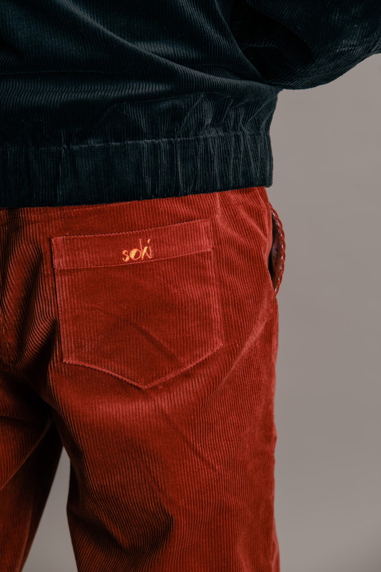 Unisex Genua Cord Pants - Henna Red - Made in Germany