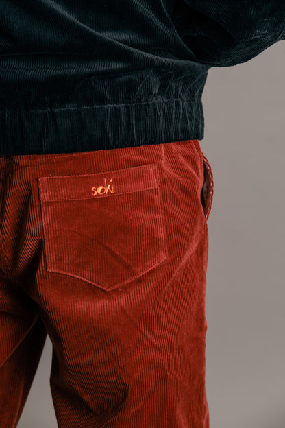 Unisex Genua Cord Pants - Henna Red - Made in Germany