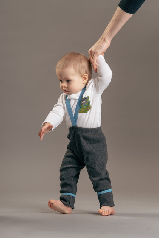 Baby Rib Leggings - Grey Melange  - Made in Germany