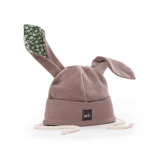 Hasenmütze Baby small grün - Made in Germany