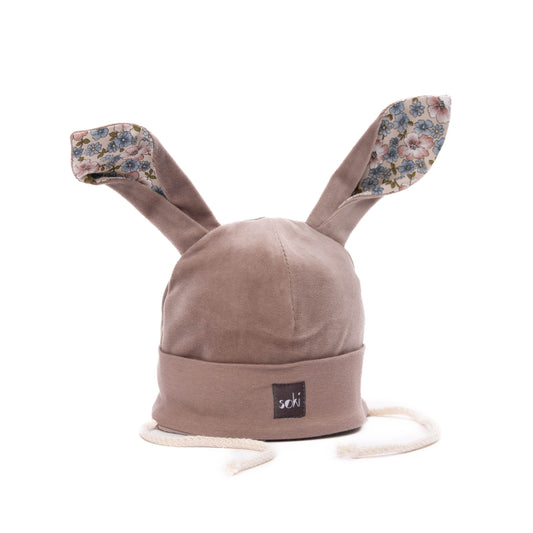 Hasenmütze Baby large rosa-blau - Made in Germany