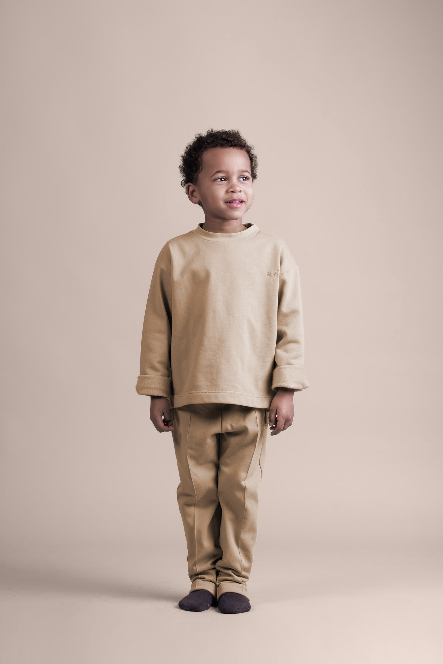 Kids Organic Cotton Pants in camel - Unisex - Made in Germany