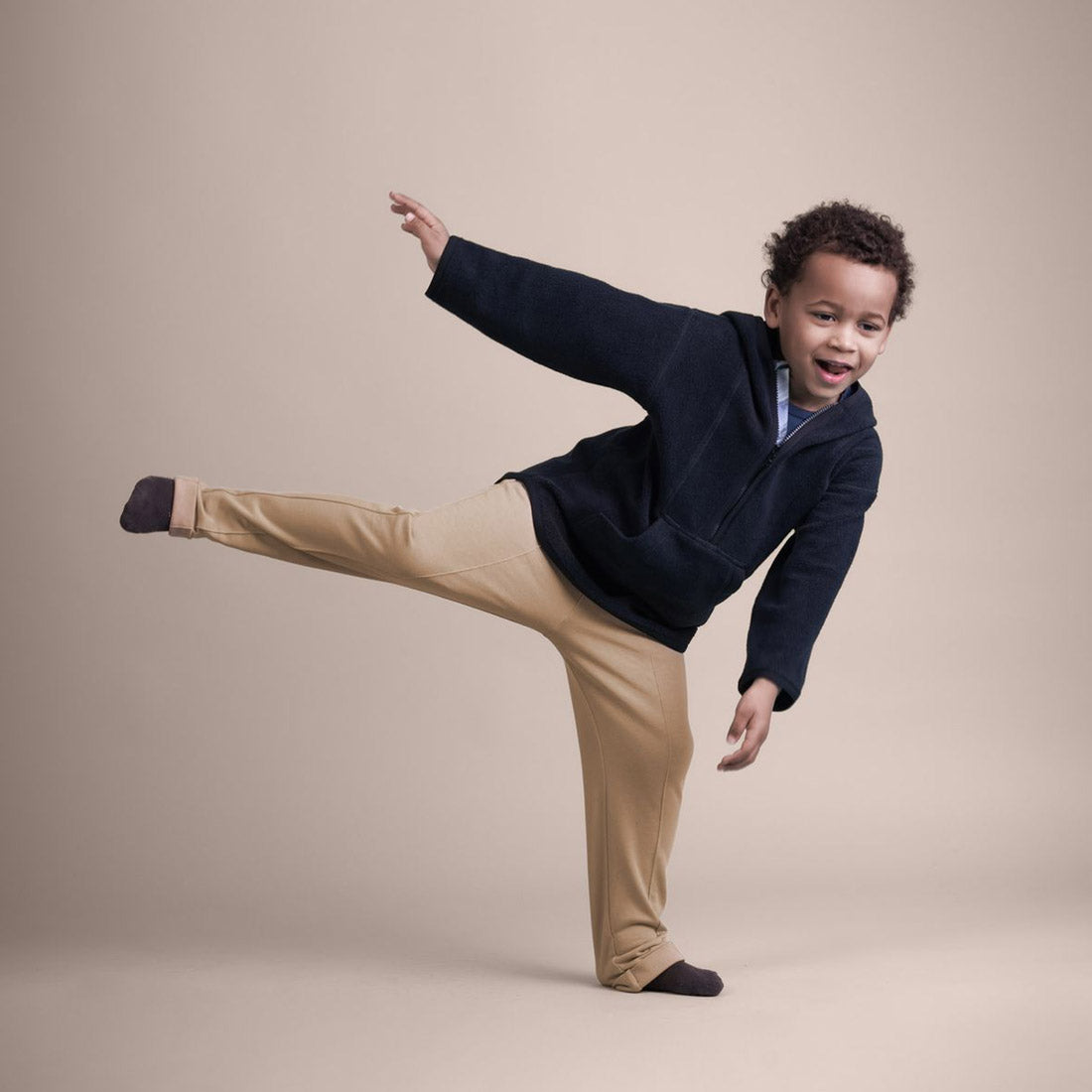 Kids Organic Cotton Pants in camel - Unisex - Made in Germany