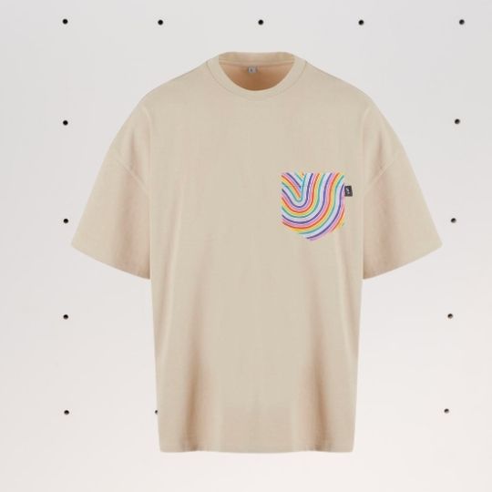 Nachhaltiges SOKI Heavy Shirt Rainbow Waves – Good Vibes Edition